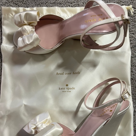 kate spade Shoes - Kate Spade Iberis Heal in Ivory Satin